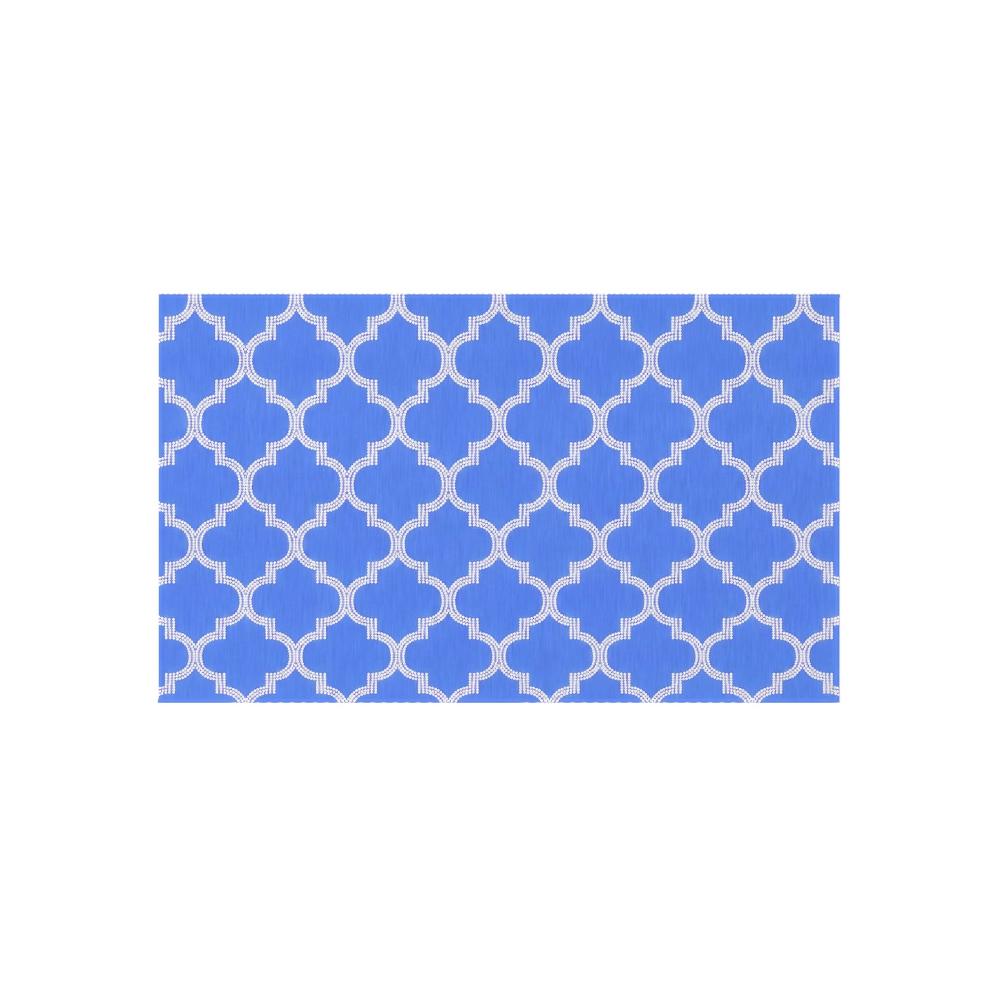 Blue Periwinkle Moroccan Trellis Outdoor/Indoor Rug | Geometric Patio Mat