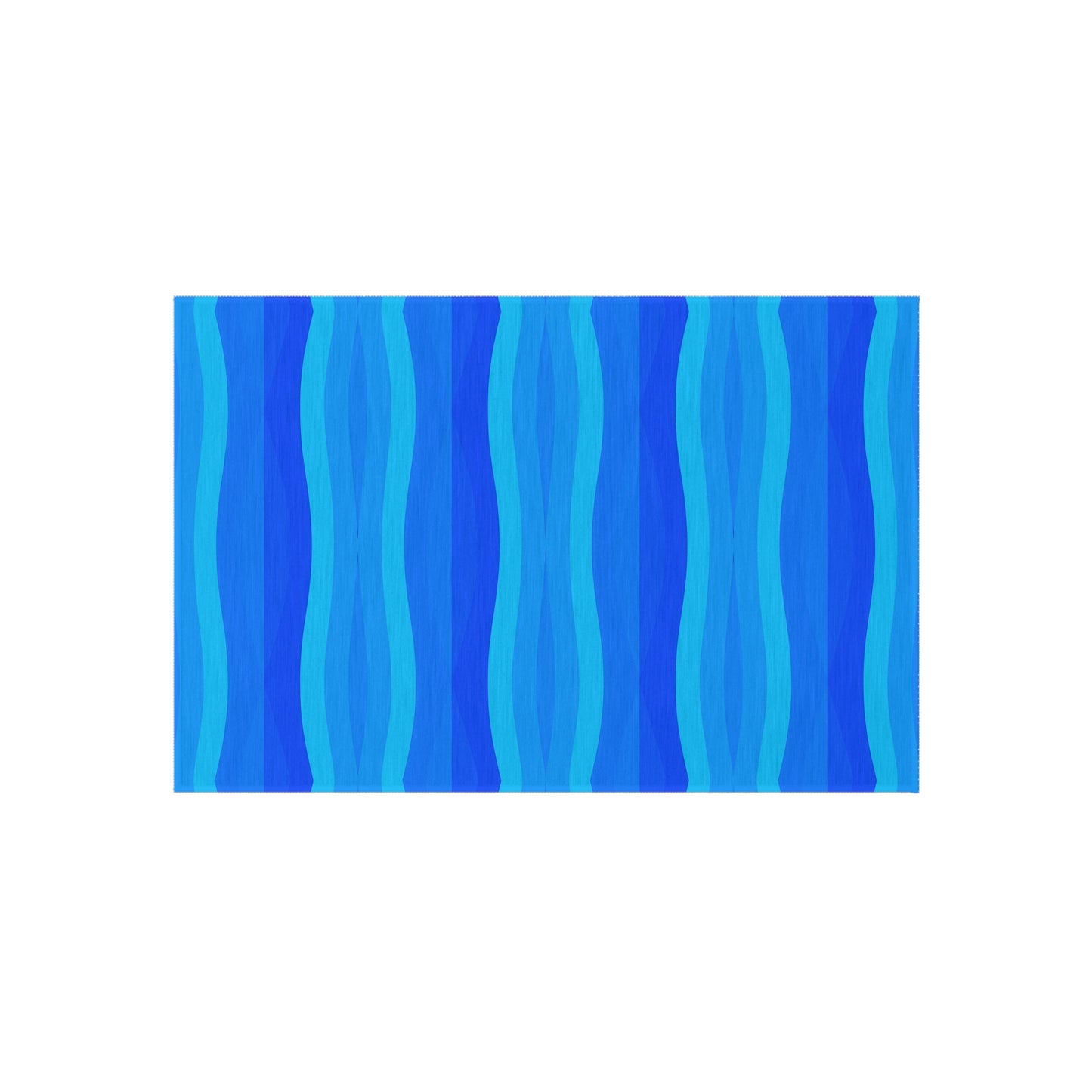 Blue Wave Stripe Outdoor Rug | Coastal Patio Mat