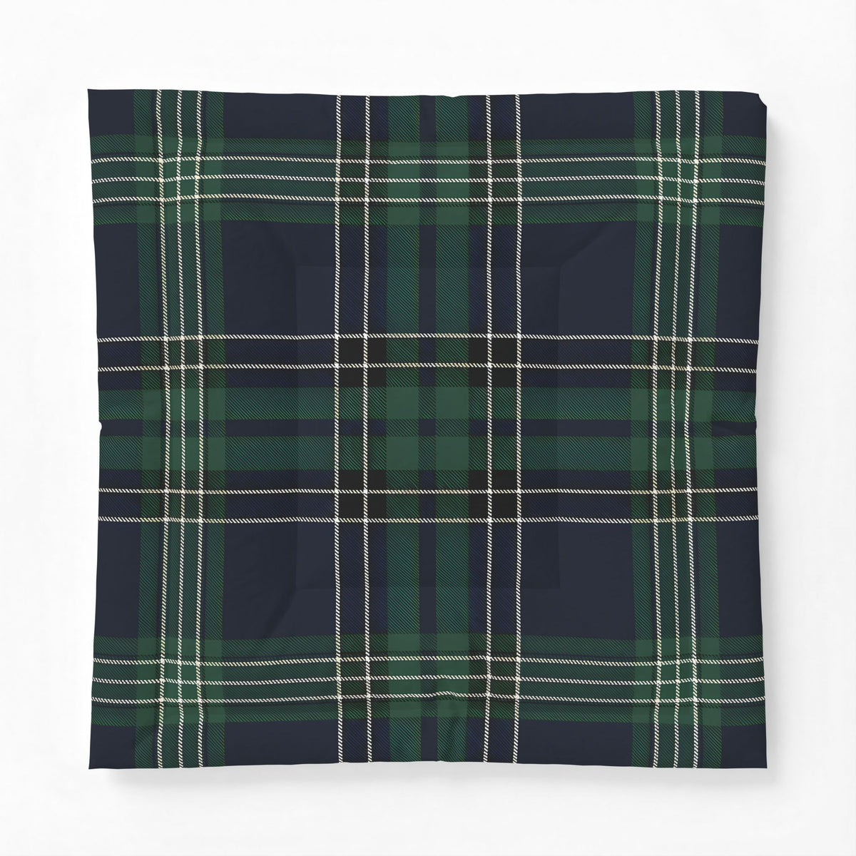 Green Navy Tartan Plaid Cotton Comforter | Classic Plaid Bedding