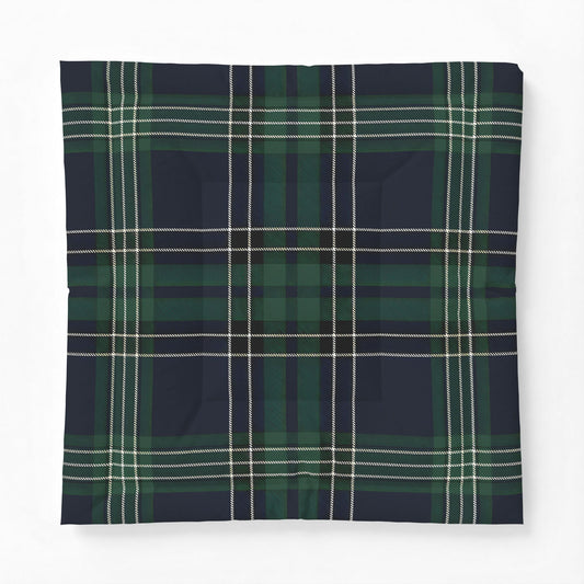 Green Navy Tartan Plaid Cotton Comforter | Classic Plaid Bedding
