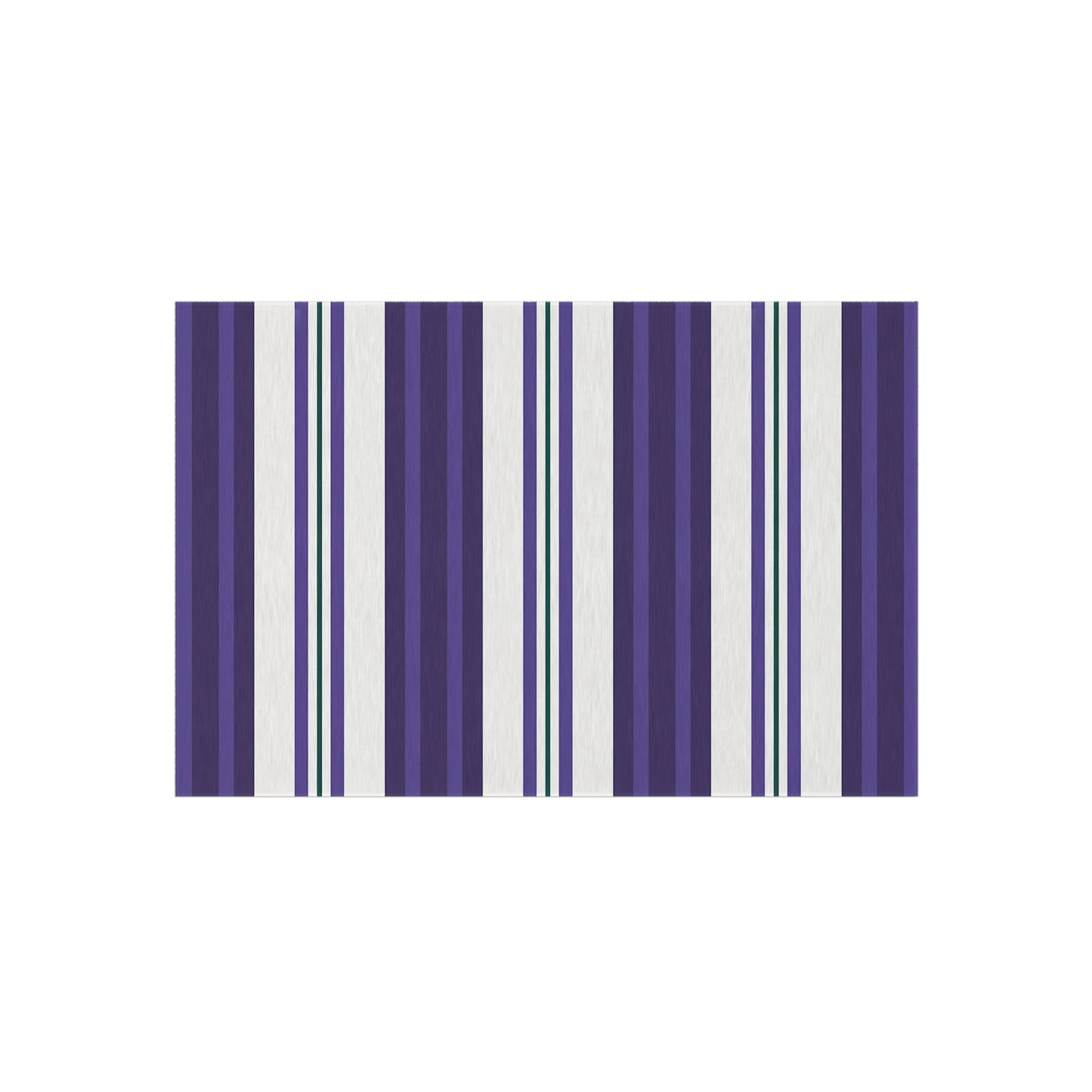 Purple White Stripe Pattern Outdoor/Indoor Rug | Coastal Patio Mat