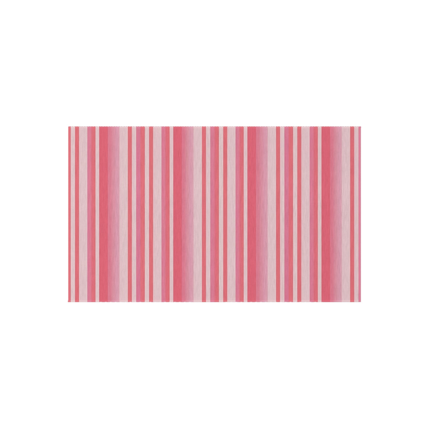 Medium Pink Light Pink Stripe Pattern Outdoor/Indoor Rug | Patio Mat, Water-Resistant Deck Rug