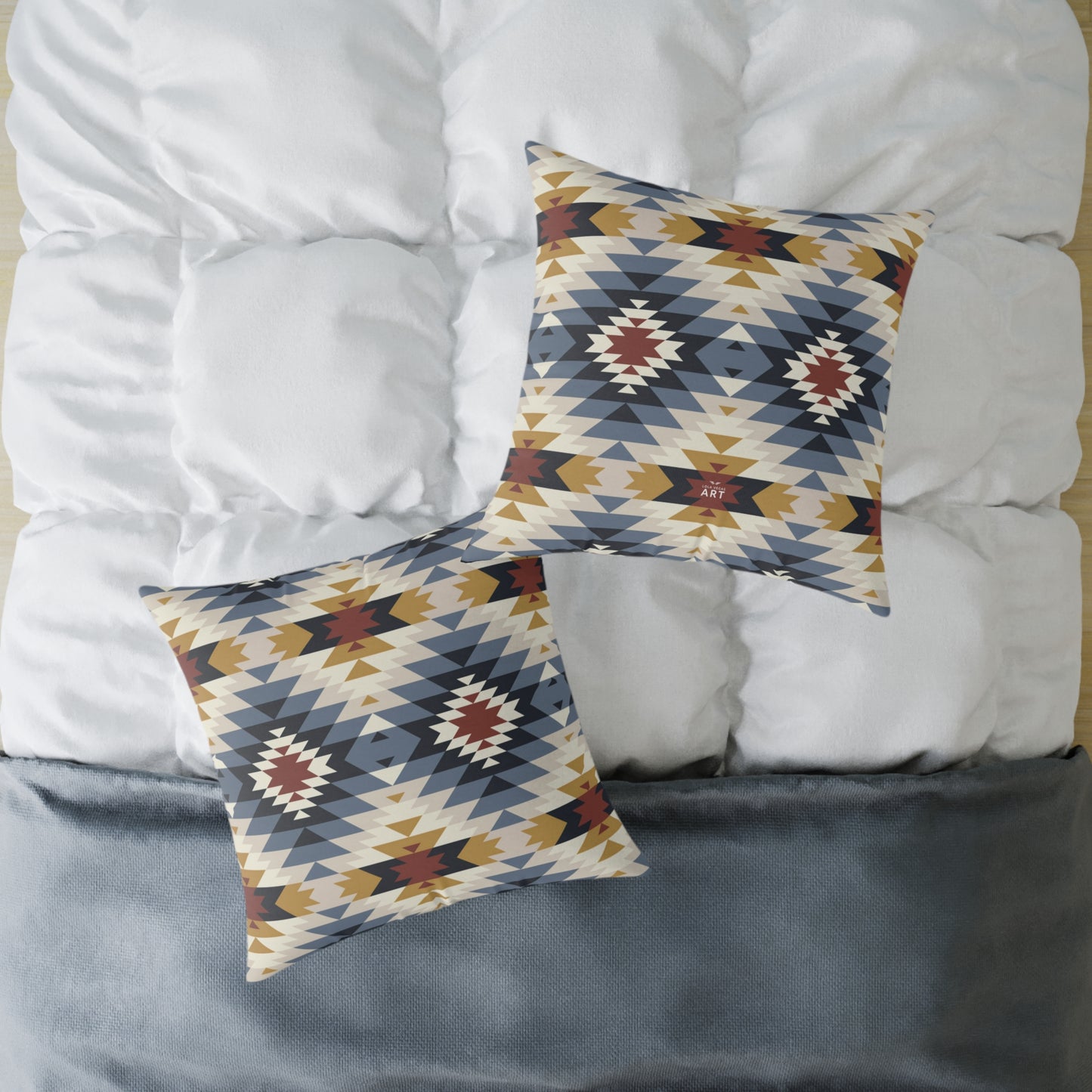 Southwestern Aztec Geometric Square Pillow | Canvas Pillow