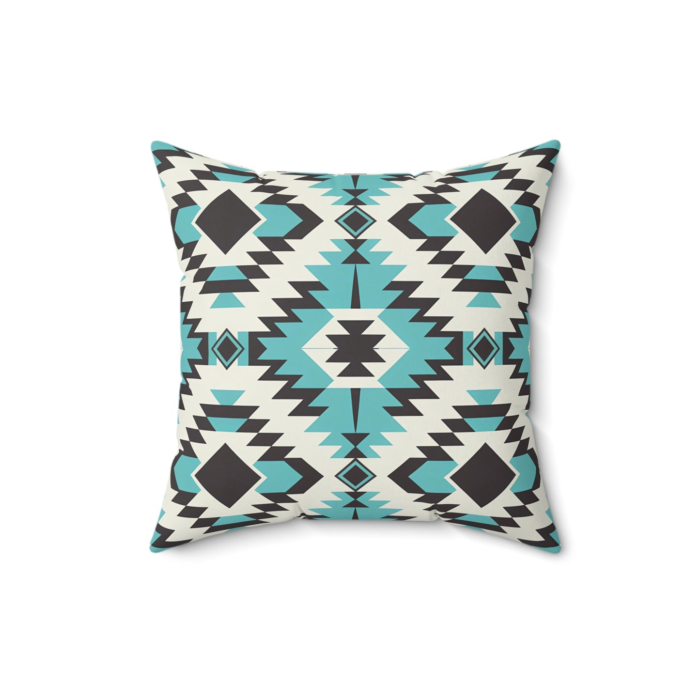 Turquoise and Black Bohemian Pillow, Cozy Home Decor, Tribal Cushion, Living Room Accent, Gift for Boho Lovers, Modern Home Accessories