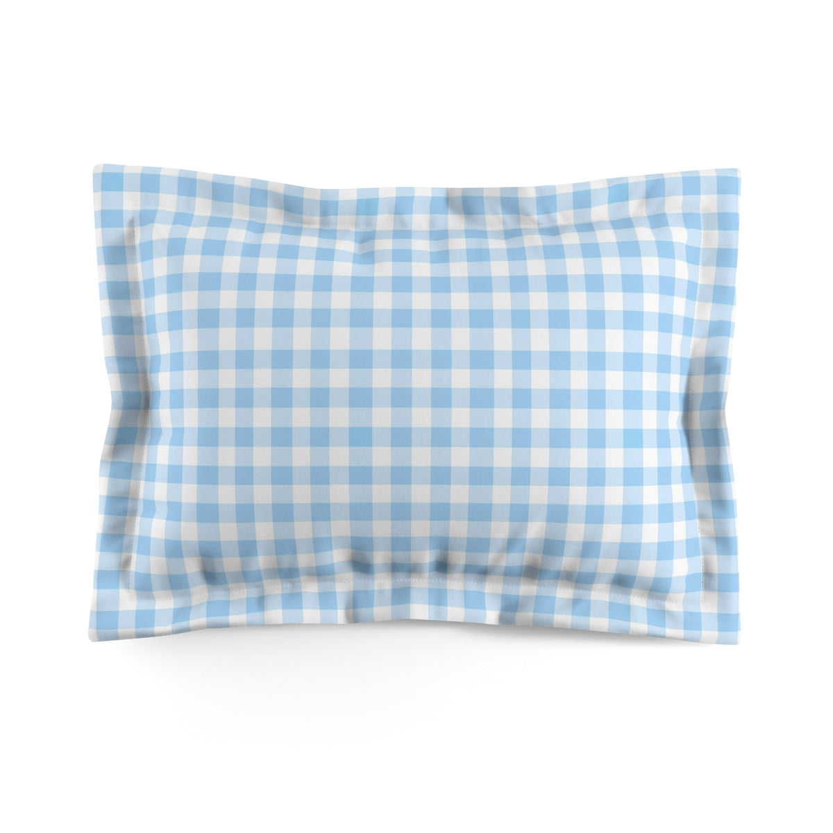Blue White Gingham Microfiber Pillow Sham | Check Plaid Home Decor