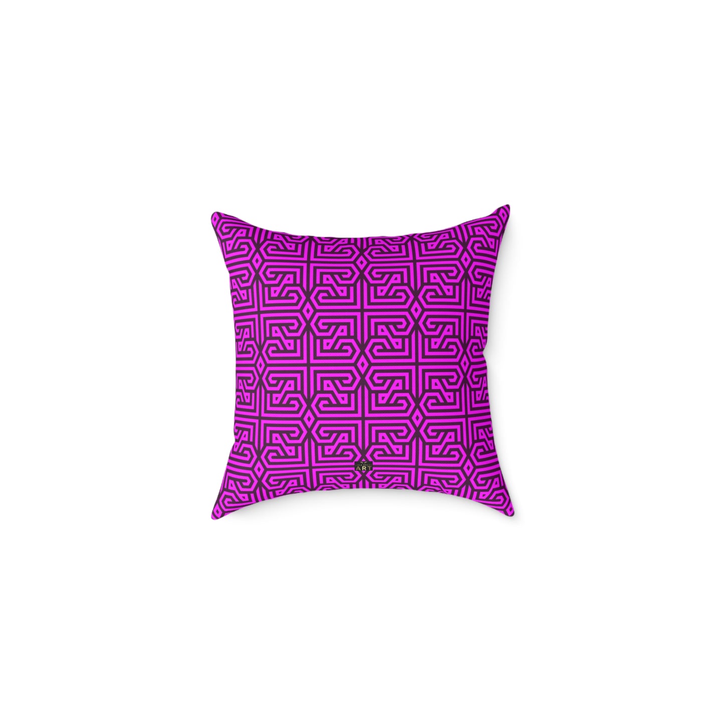 Geometric Maze Pattern Square Pillow | Purple Labyrinth Throw Pillow