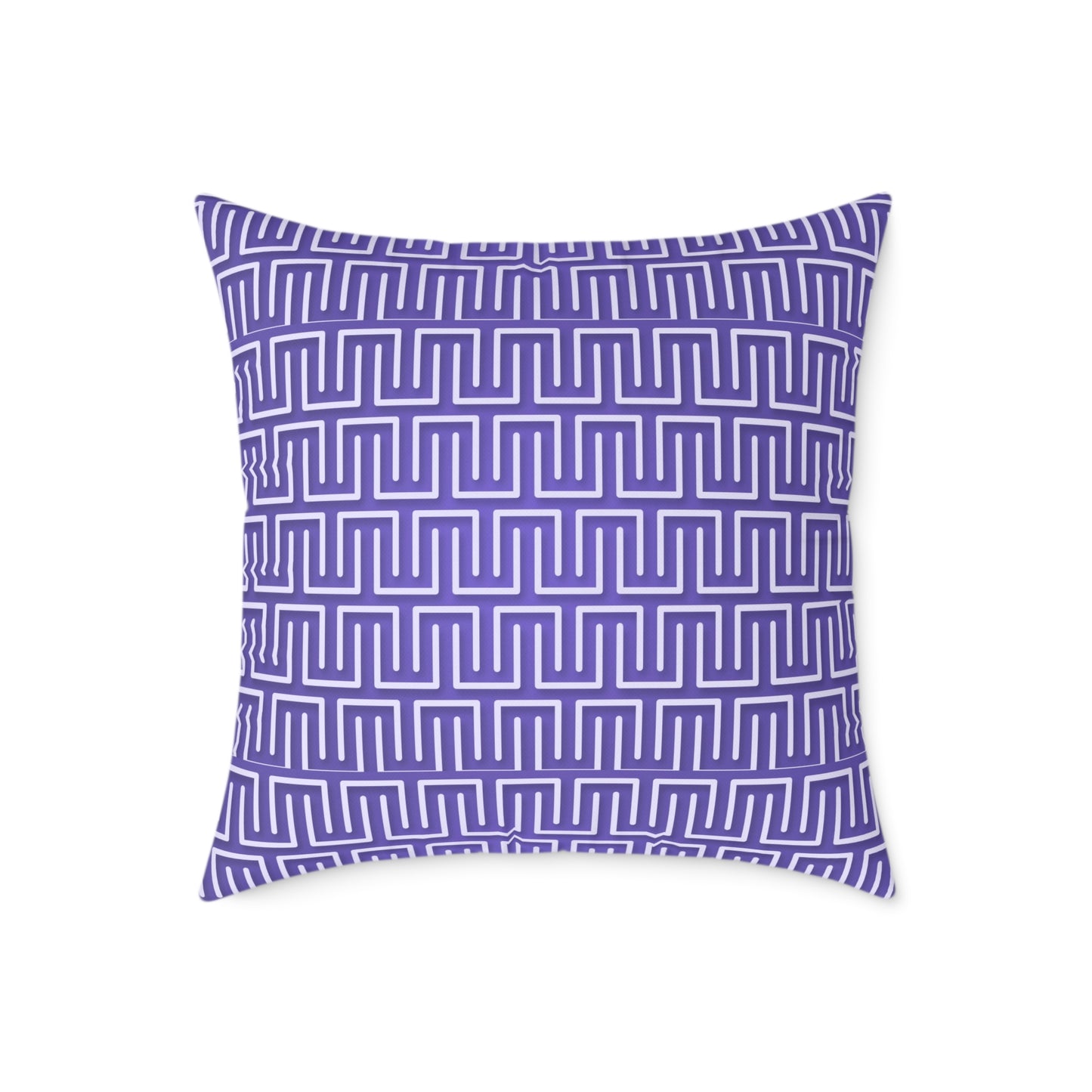 Geometric Maze Pattern Pillow | Purple Greek Key Throw Pillow