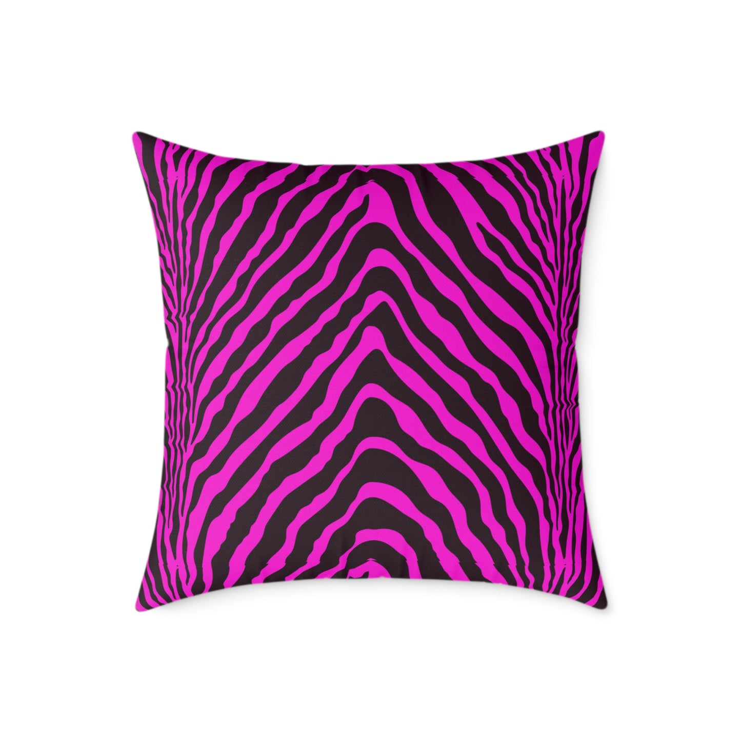 Hot Pink Zebra Print Pillow | Square Poly Canvas Pillow