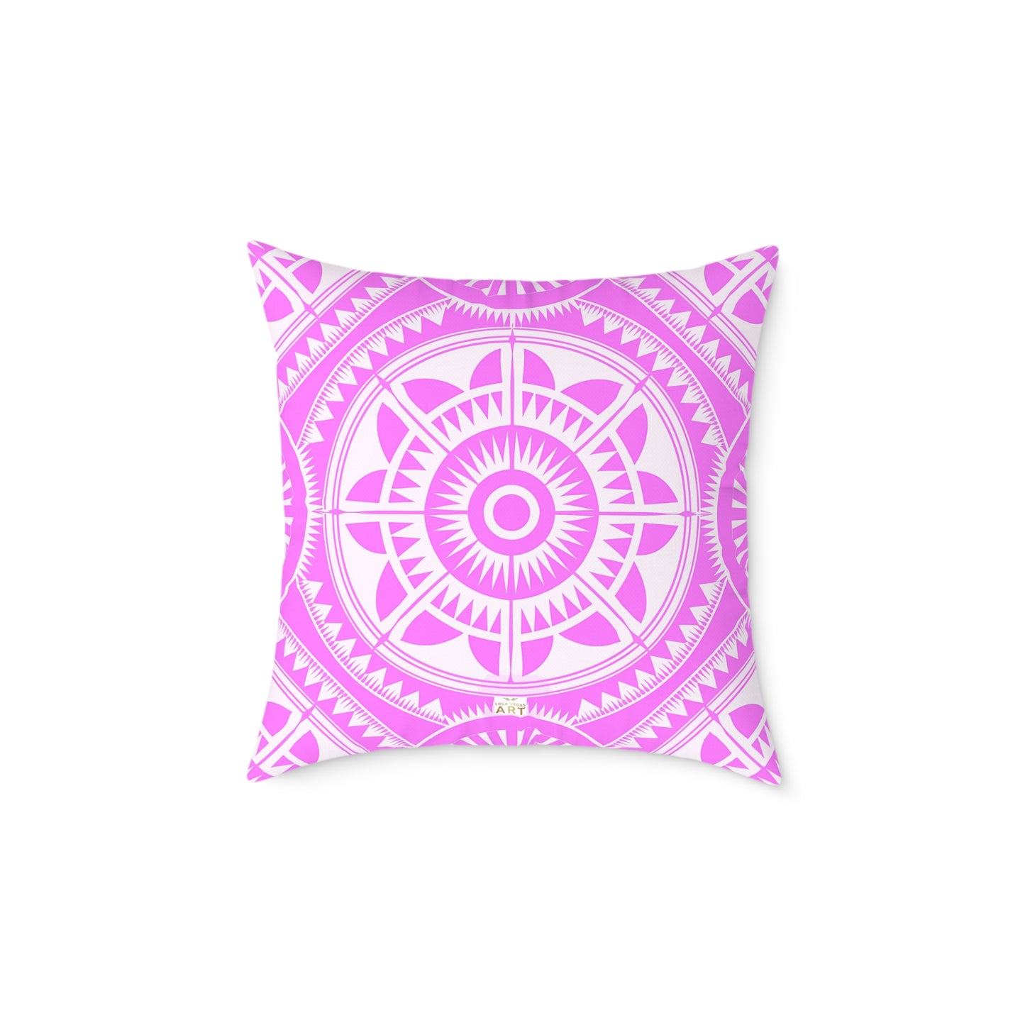Bohemian Decorative Pink White Pillow, Cozy Home Accent, Mandala Throw Cushion, Gift for Her, Boho Chic Interior
