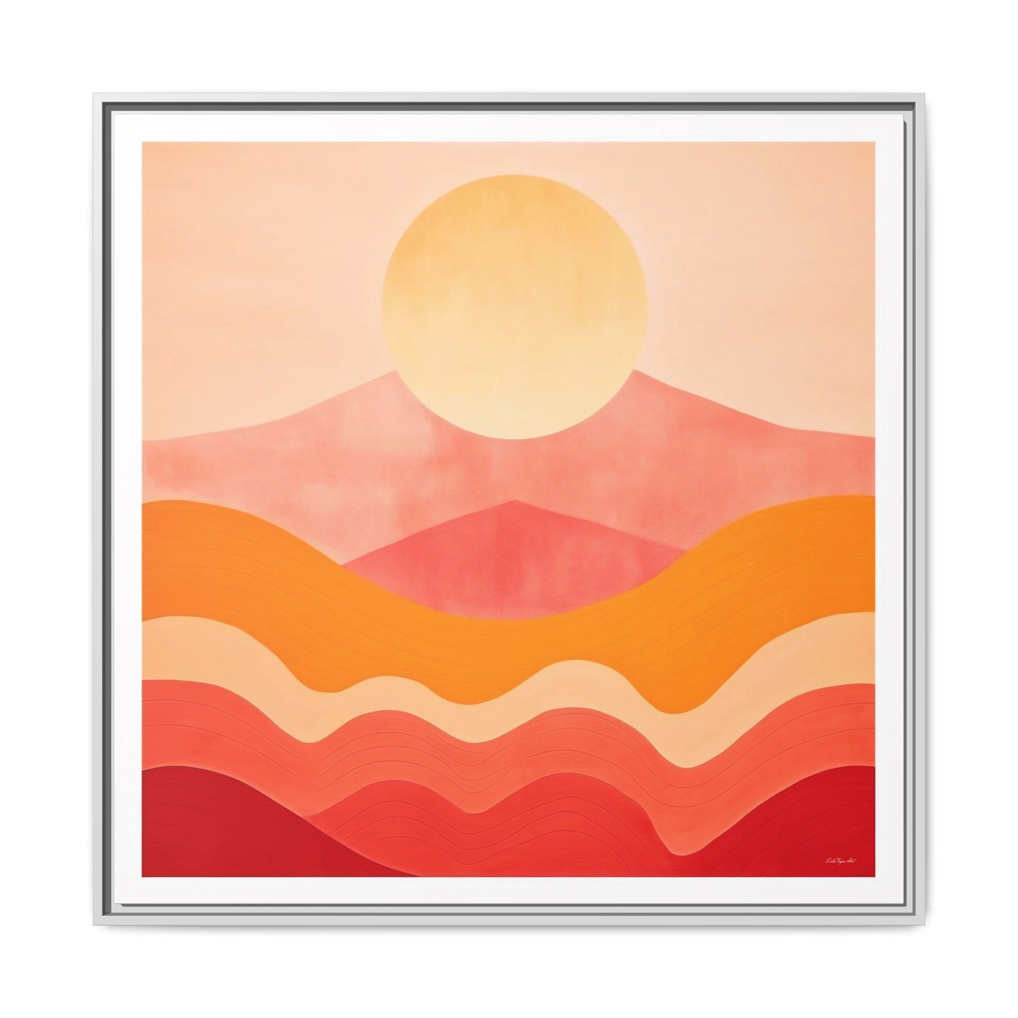 Sunset Mountain Matte Canvas Art Print, Framed Wall Decor, Boho Home Decoration, Gift for Nature Lovers, Colorful Landscape - LOLA VEGAS ART