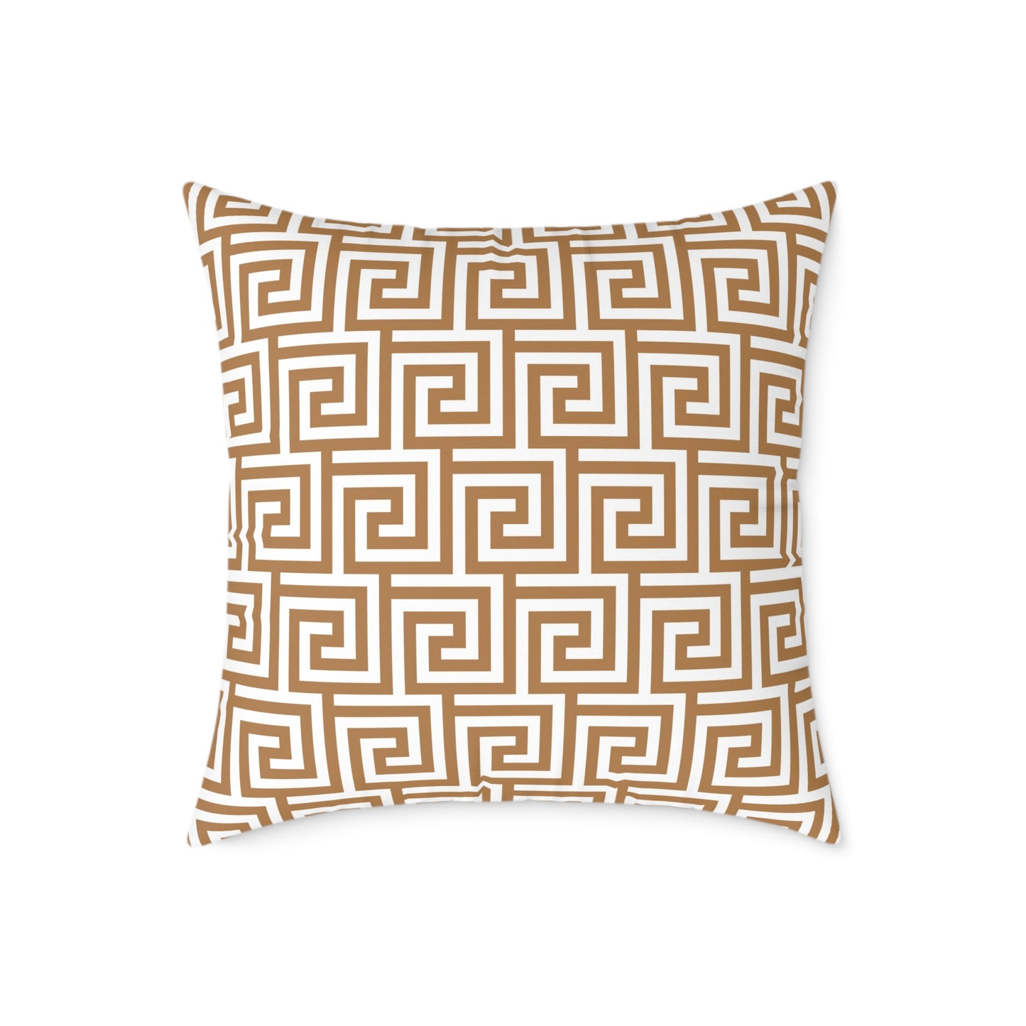 Greek Key Pattern Square Poly Canvas Pillow, Geometric Decorative Throw Pillow