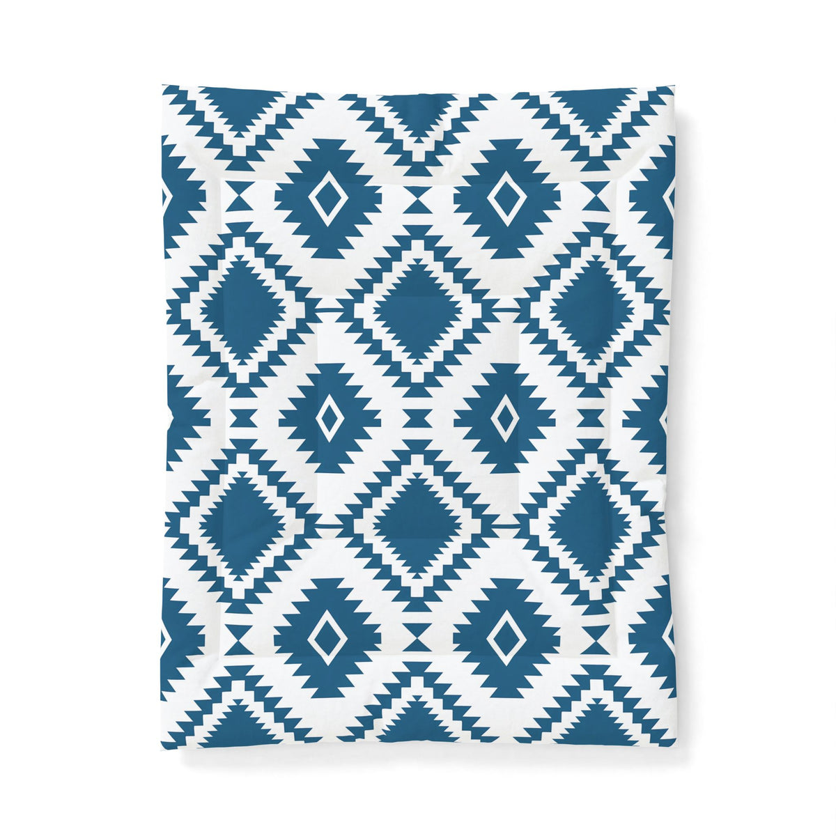 Blue Aztec Diamond Cotton Comforter | Southwestern Geometric Bedding