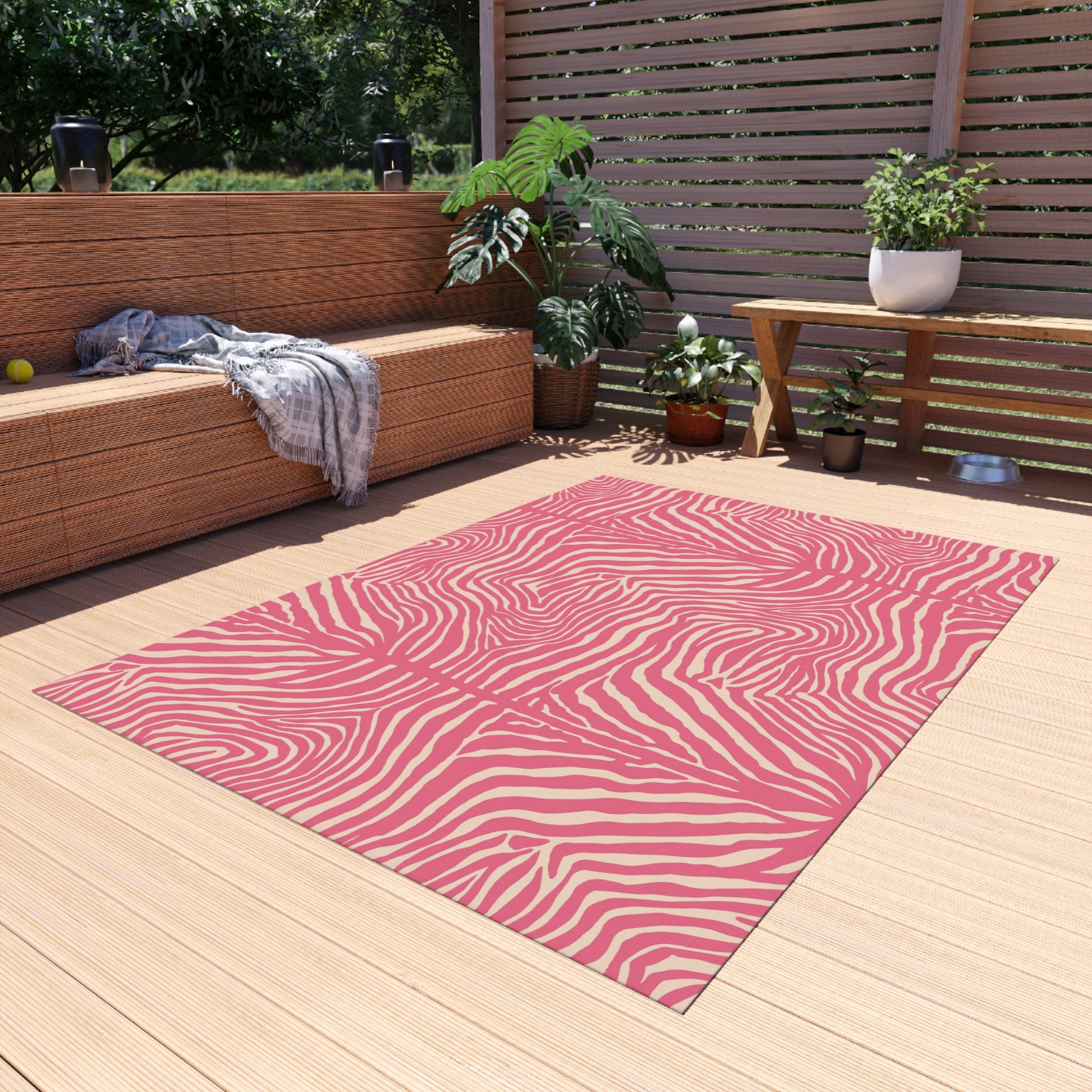 Stylish Outdoor/Indoor Rug for Patios, Decks, and Gardens - Ideal for Summer Gatherings, Picnic Decor, and More - LOLA VEGAS ART