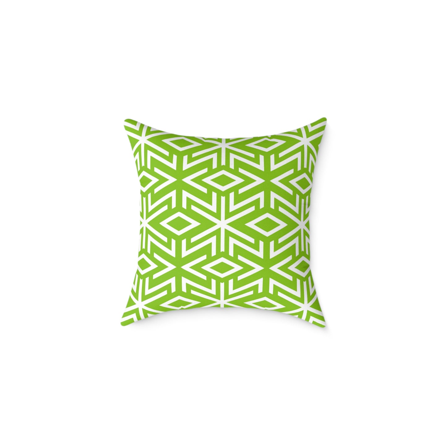 Green White Geometric Diamond Pattern Pillow | Square Throw Pillow,  Modern Home Decor, Couch Cushion, Gift for Homewarming, Stylish Accent Pillow