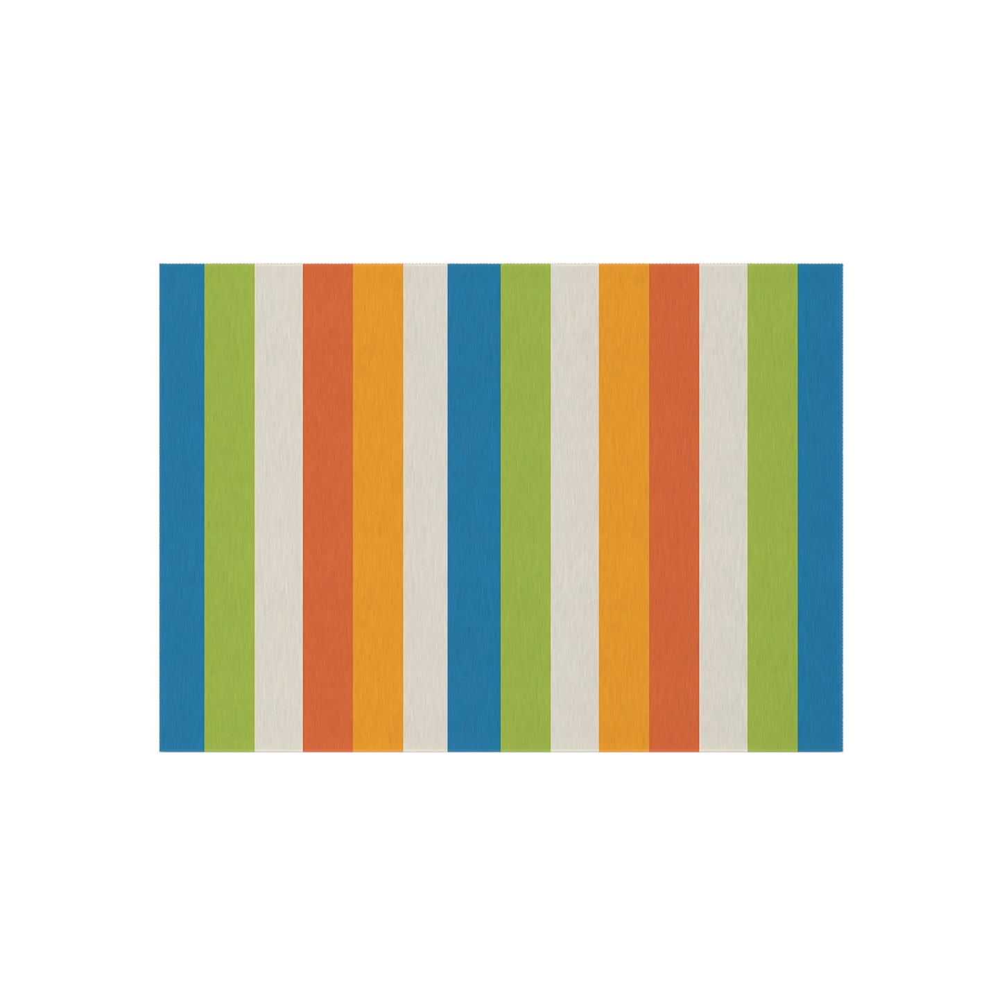 Colorful Vertical Stripes Outdoor/Indoor Rug | Patio Mat, Blue Orange Green