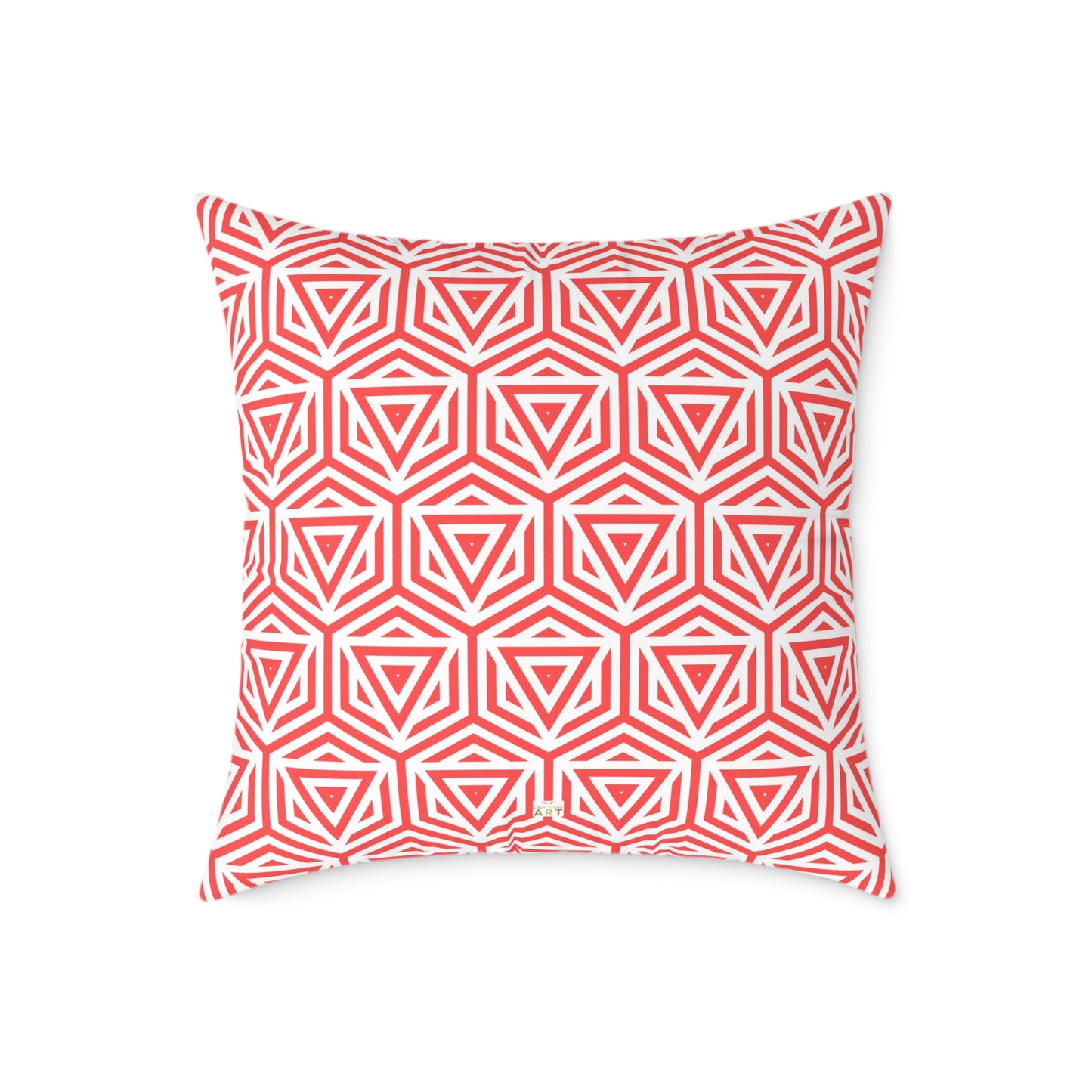 Geometric Coral Tile Pattern Pillow Square Throw Pillow Modern Home Decor