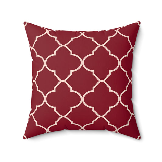 Elegant Geometric Pattern Pillow, Cozy Home Decor, Red Accent Cushion, Modern Living Room Accessory, Gift for Housewarming, Christmas - LOLA VEGAS ART