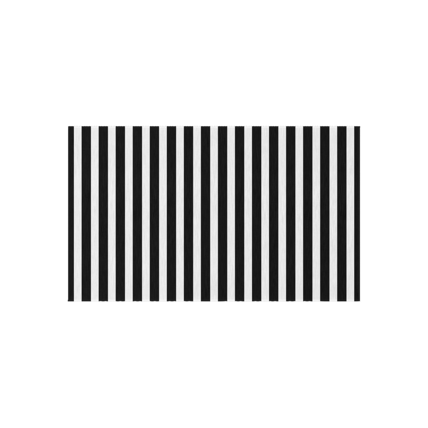 Black and White Stripe Indoor/Outdoor Rug | Patio Mat, Modern Chevron-Free Design
