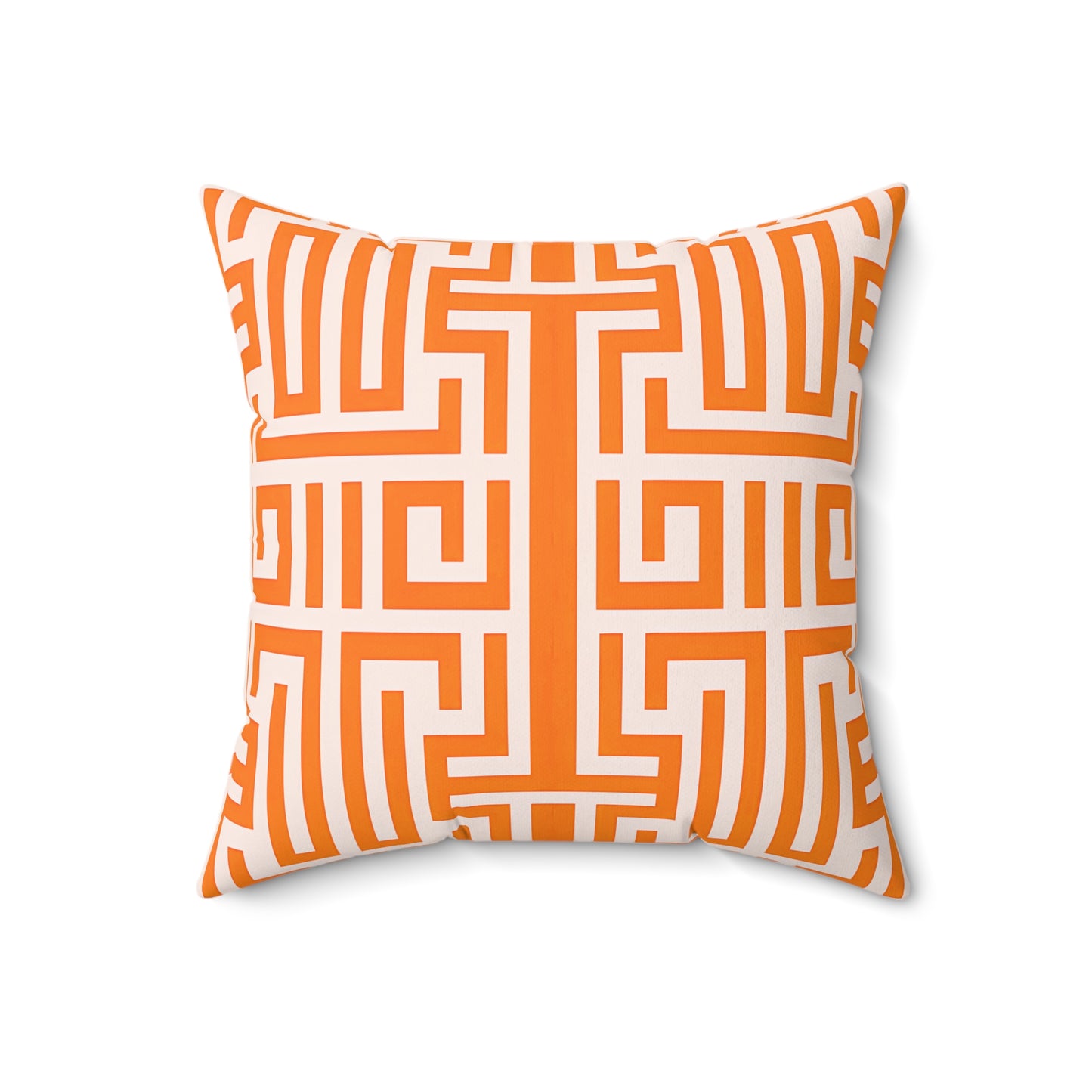 Geometric Patterned Pillow, Bright Orange Accent Cushion for Home Decor, Modern Throw Pillow for Living Room, Cozy Gift Idea