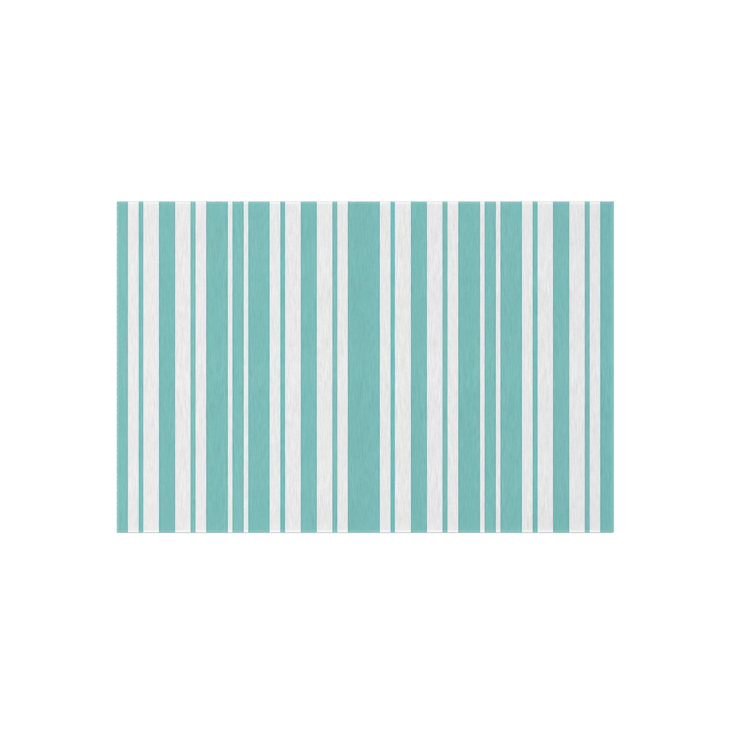 Aqua Stripe Outdoor/Indoor Rug | Teal Blue Striped Patio Mat