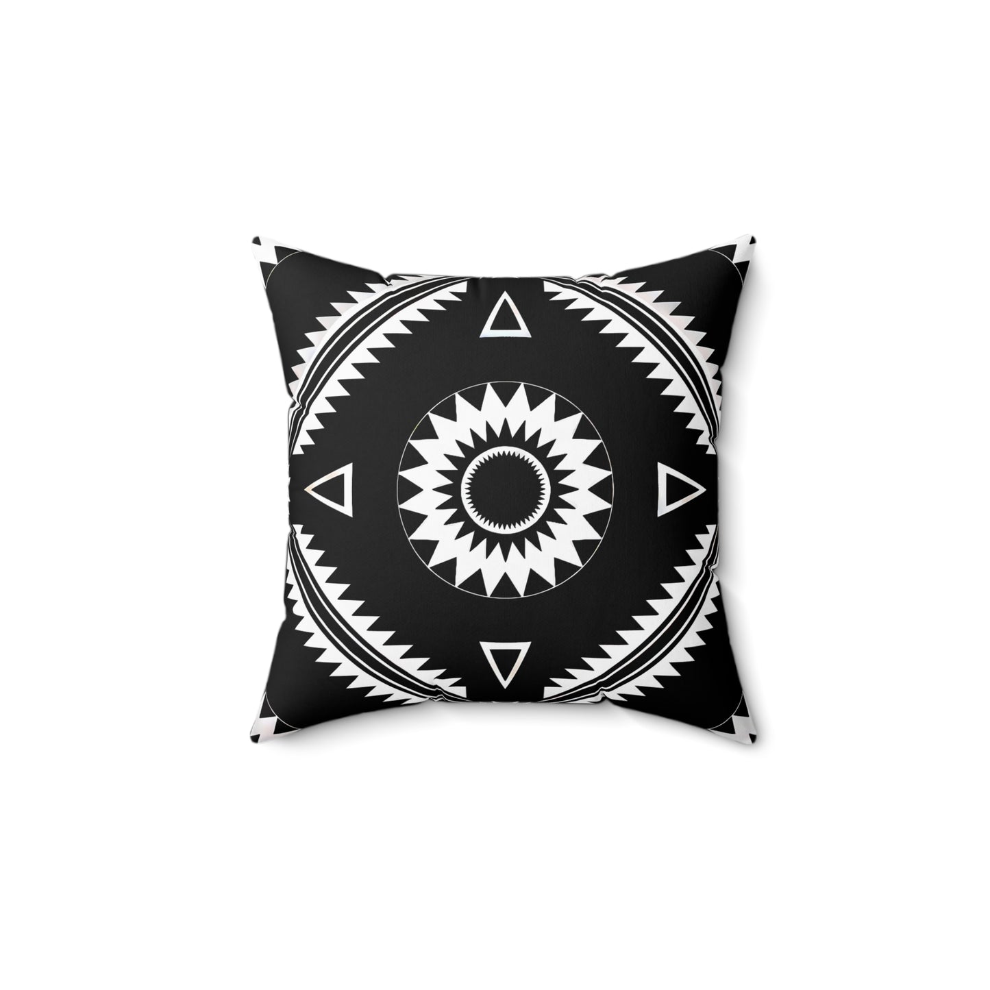 Black and White Bohemian Decorative Pillow, Tribal Pattern Accent Cushion, Modern Home Decor, Cozy Living Room Accessory, Unique Gift Idea
