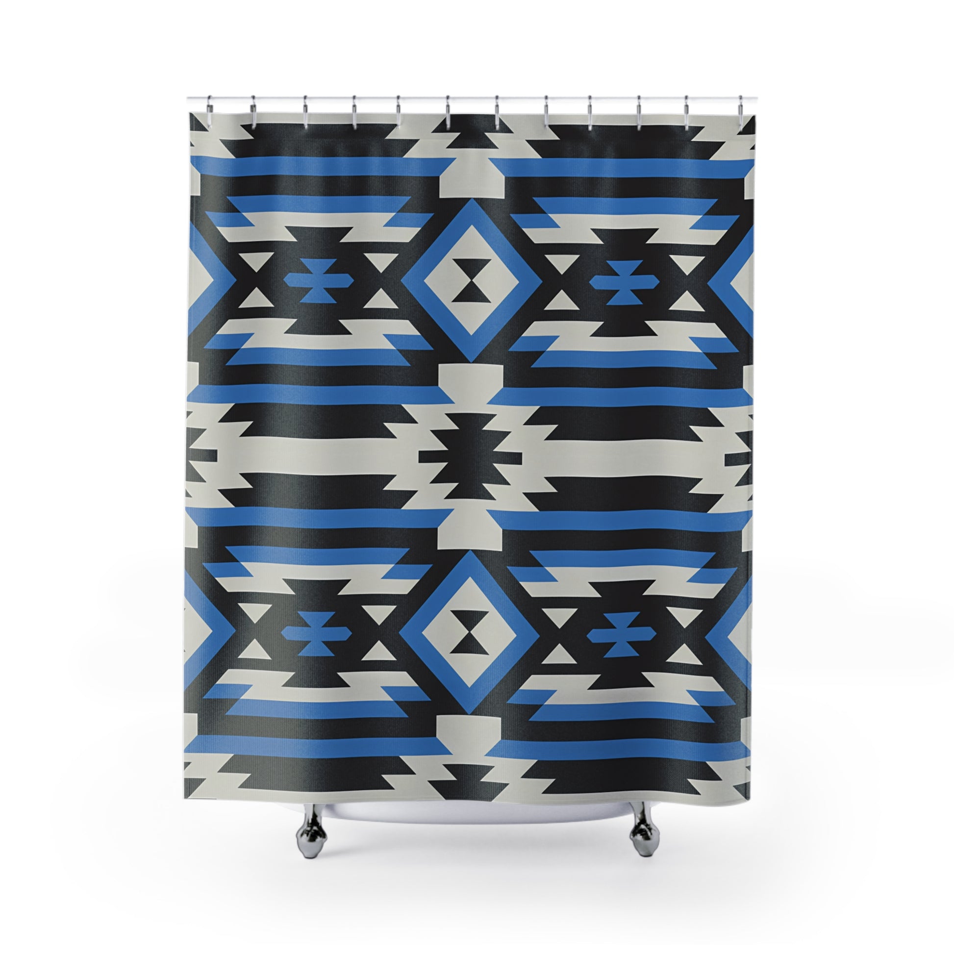 Modern Geometric Shower Curtains, Stylish Bathroom Decor, Boho Home Essential, Unique Gift Idea, Colorful Textile Art - LOLA VEGAS ART