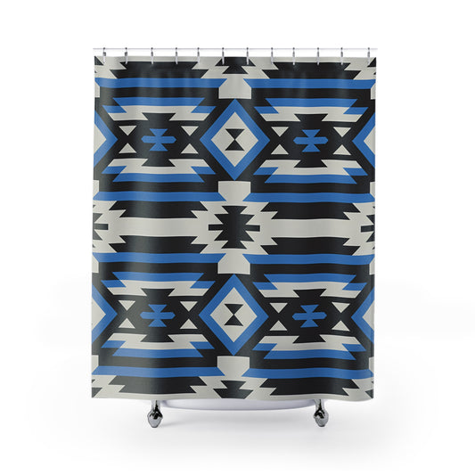 Modern Geometric Shower Curtains, Stylish Bathroom Decor, Boho Home Essential, Unique Gift Idea, Colorful Textile Art - LOLA VEGAS ART