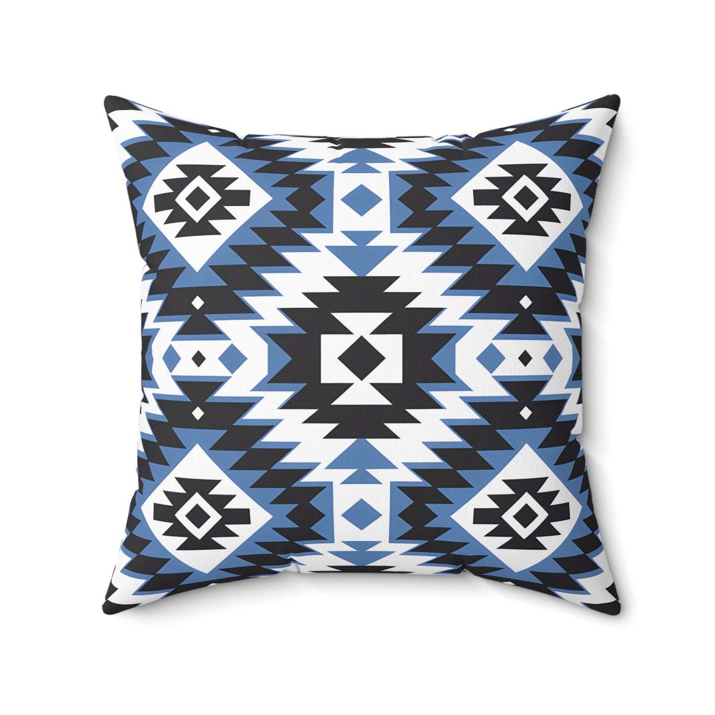 Aztec Pattern Decorative Pillow | Boho Home Decor | Blue Tribal Cushion for Living Room | Cozy Accent Pillow | Gift for Housewarming, - LOLA VEGAS ART