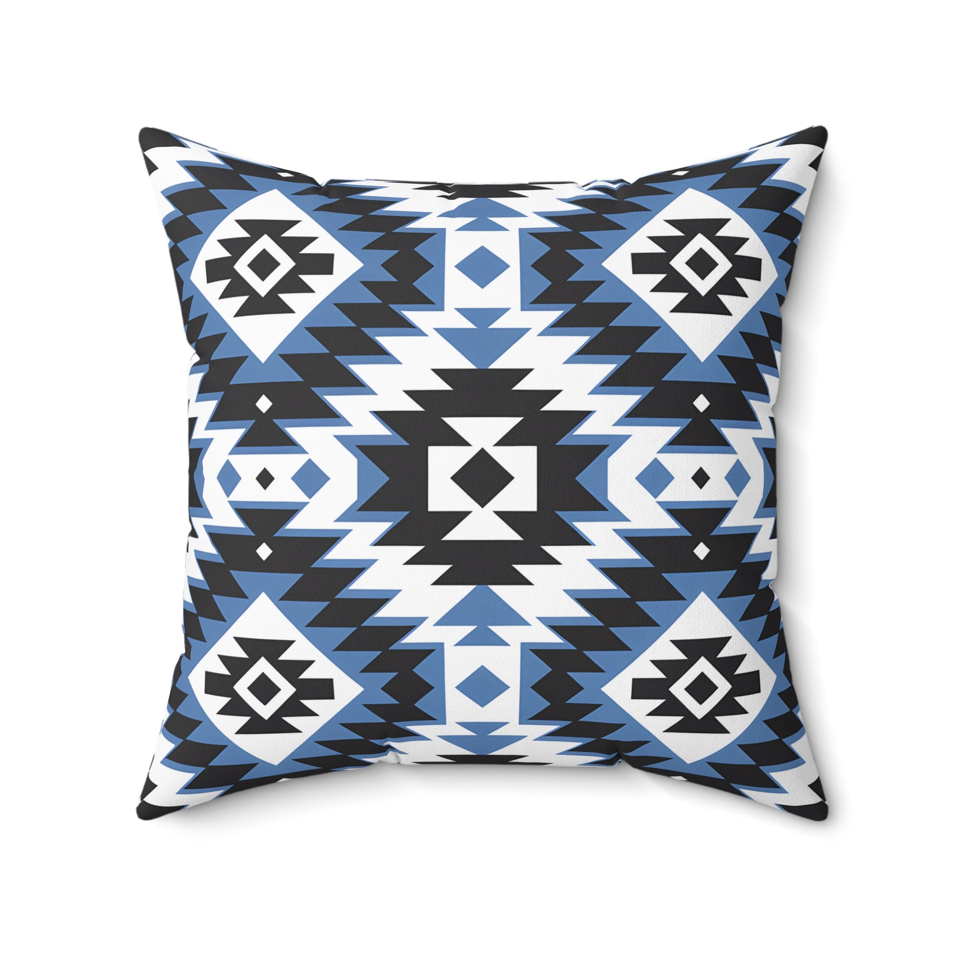 Aztec Pattern Decorative Pillow | Boho Home Decor | Blue Tribal Cushion for Living Room | Cozy Accent Pillow | Gift for Housewarming, - LOLA VEGAS ART