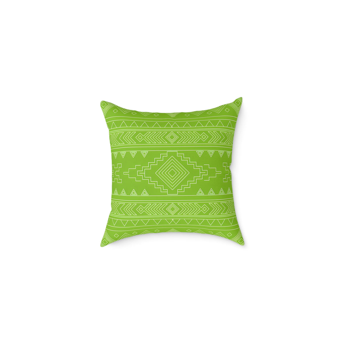 Lime Aztec Pattern Square Pillow | Poly Canvas Pillow