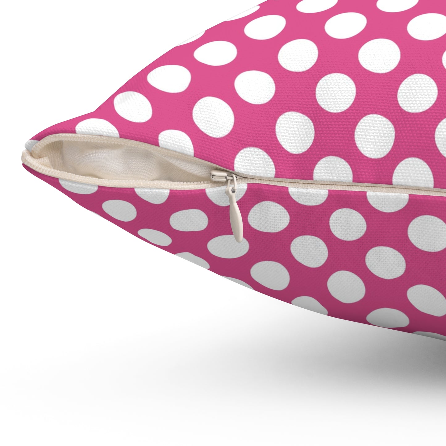 Pink Polka Dot Decorative Pillow, Colorful Home Decor, Cozy Cushion for Living Room, Gift for Her, Bright Modern Design, Midcentury Modern