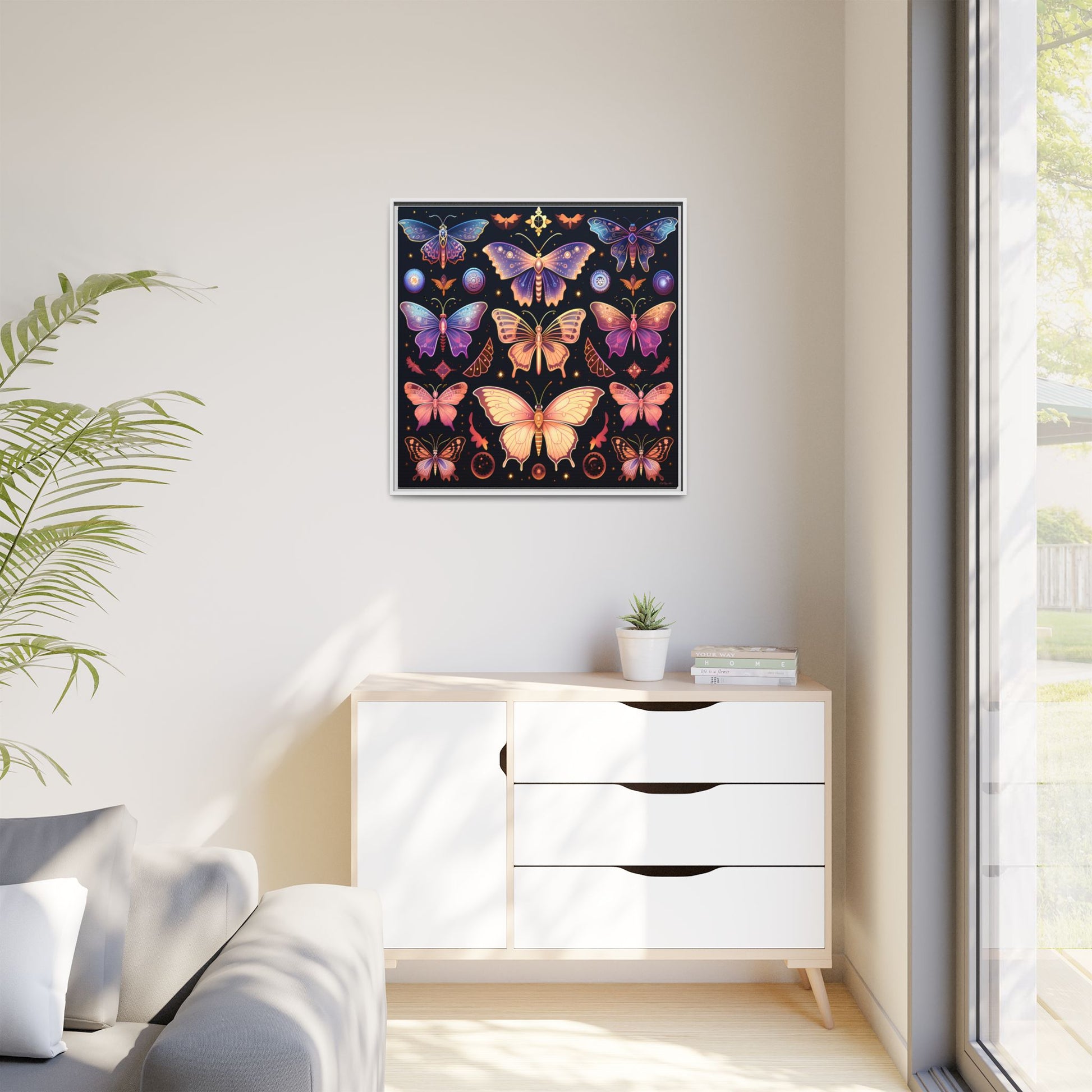 Colorful Butterfly Art Print, Framed Wall Decor, Butterfly Lover Gift, Nature Wall Art, Feminine Home Decor, Unique Birthday Gift - LOLA VEGAS ART