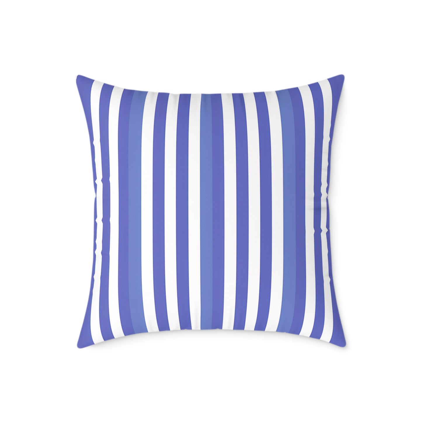Periwinkle Purple White Vertical Stripe Pillow | Coastal Nautical Cushion Cover