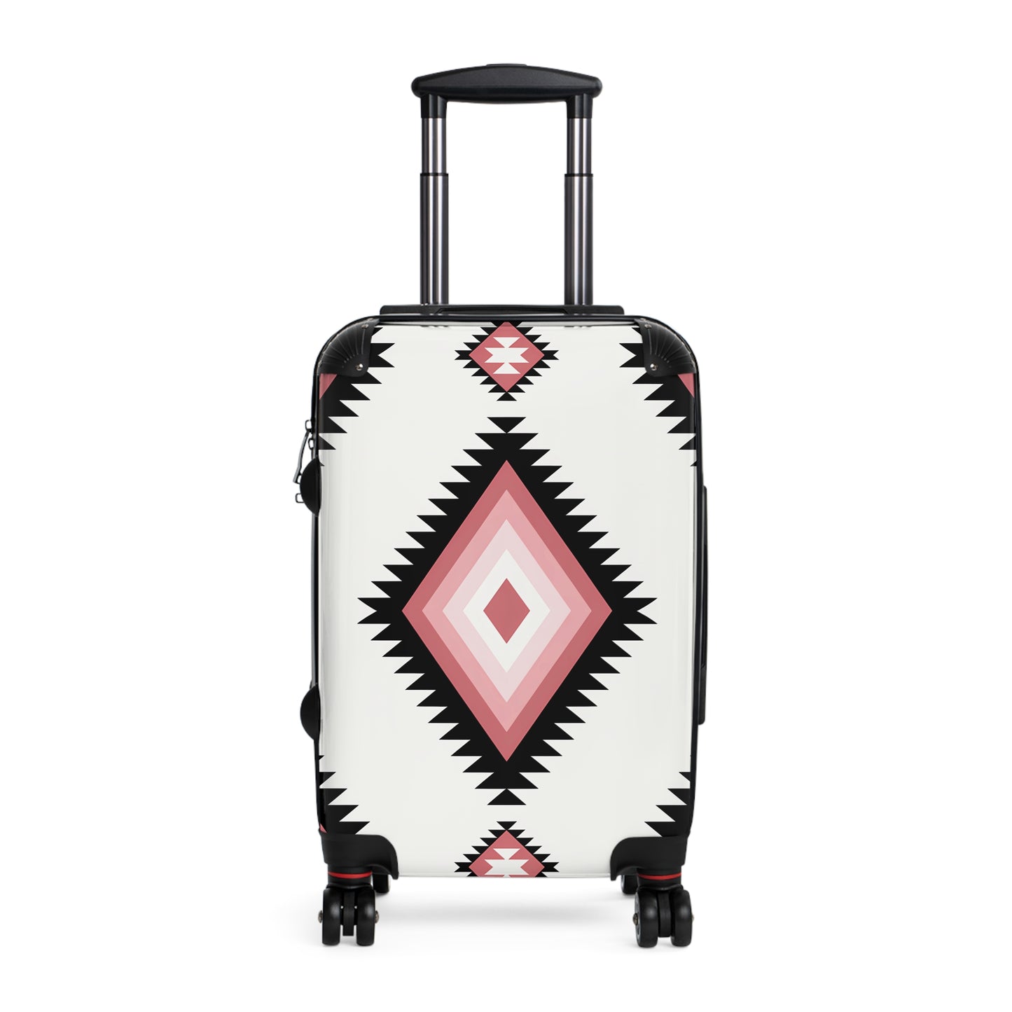Southwestern Diamond Pattern Suitcase | Pink Aztec Luggage