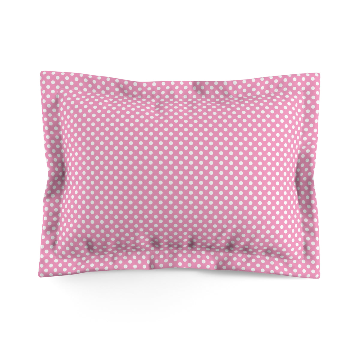 Pink White Polka Dot Pillow Sham | Microfiber