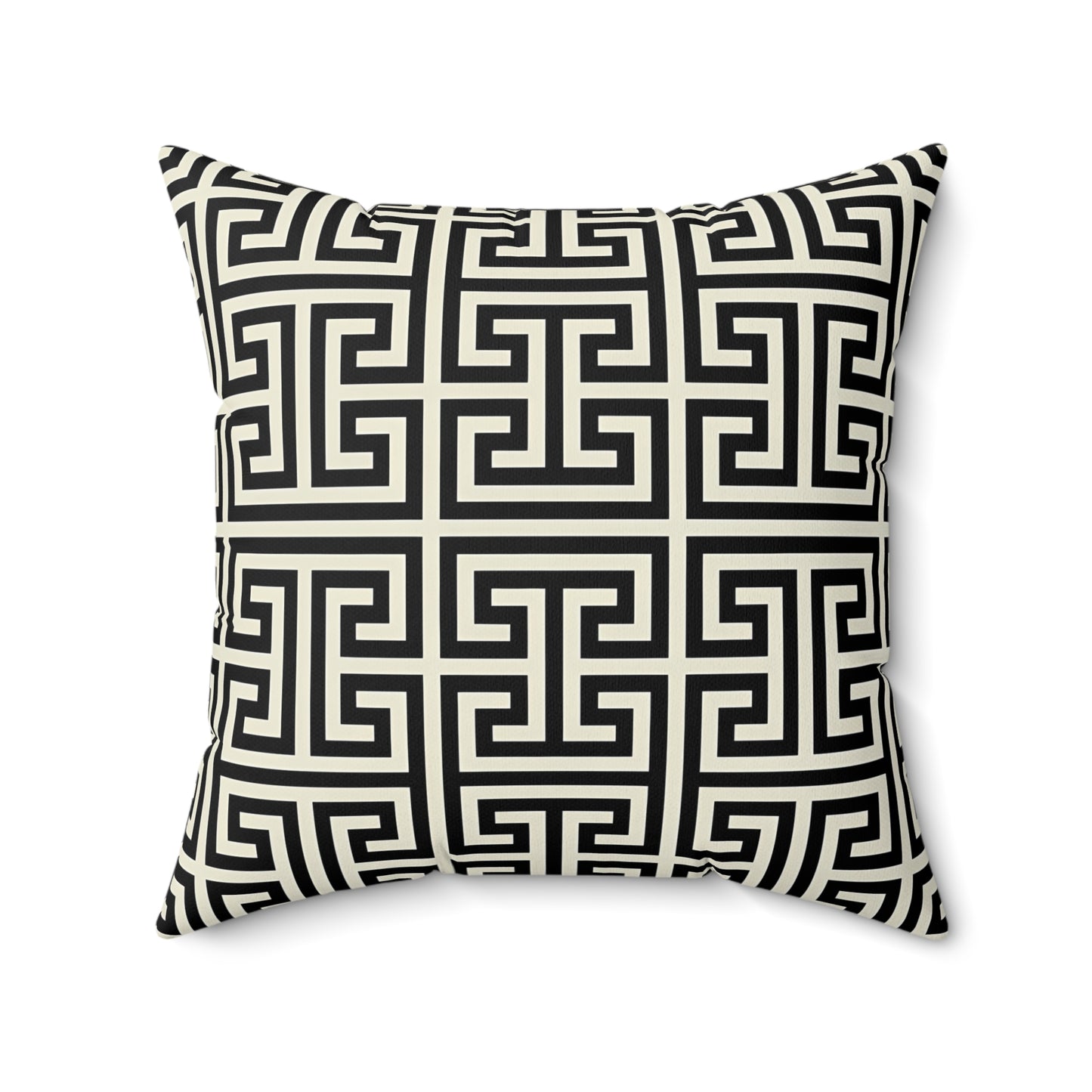 Greek Key Pattern Pillow | Geometric Black White Throw Pillow, Modern Home Decor