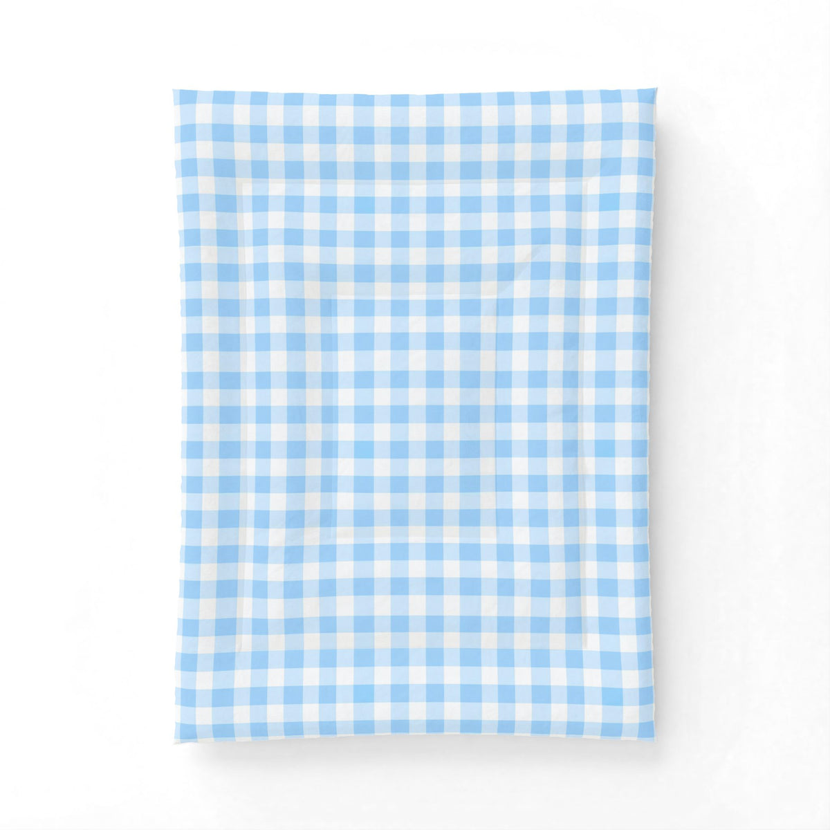 Blue White Gingham Plaid Cotton Comforter | Light Buffalo Check Bedding