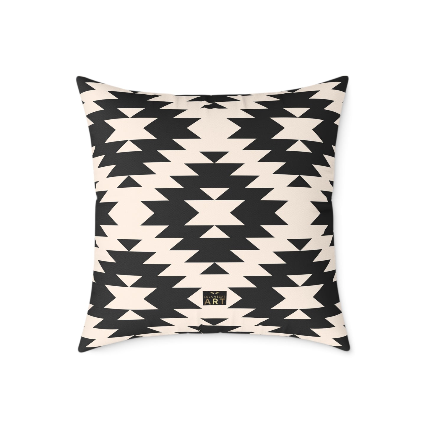 Southwestern Aztec Pattern Pillow | Black and Cream Geometric Throw