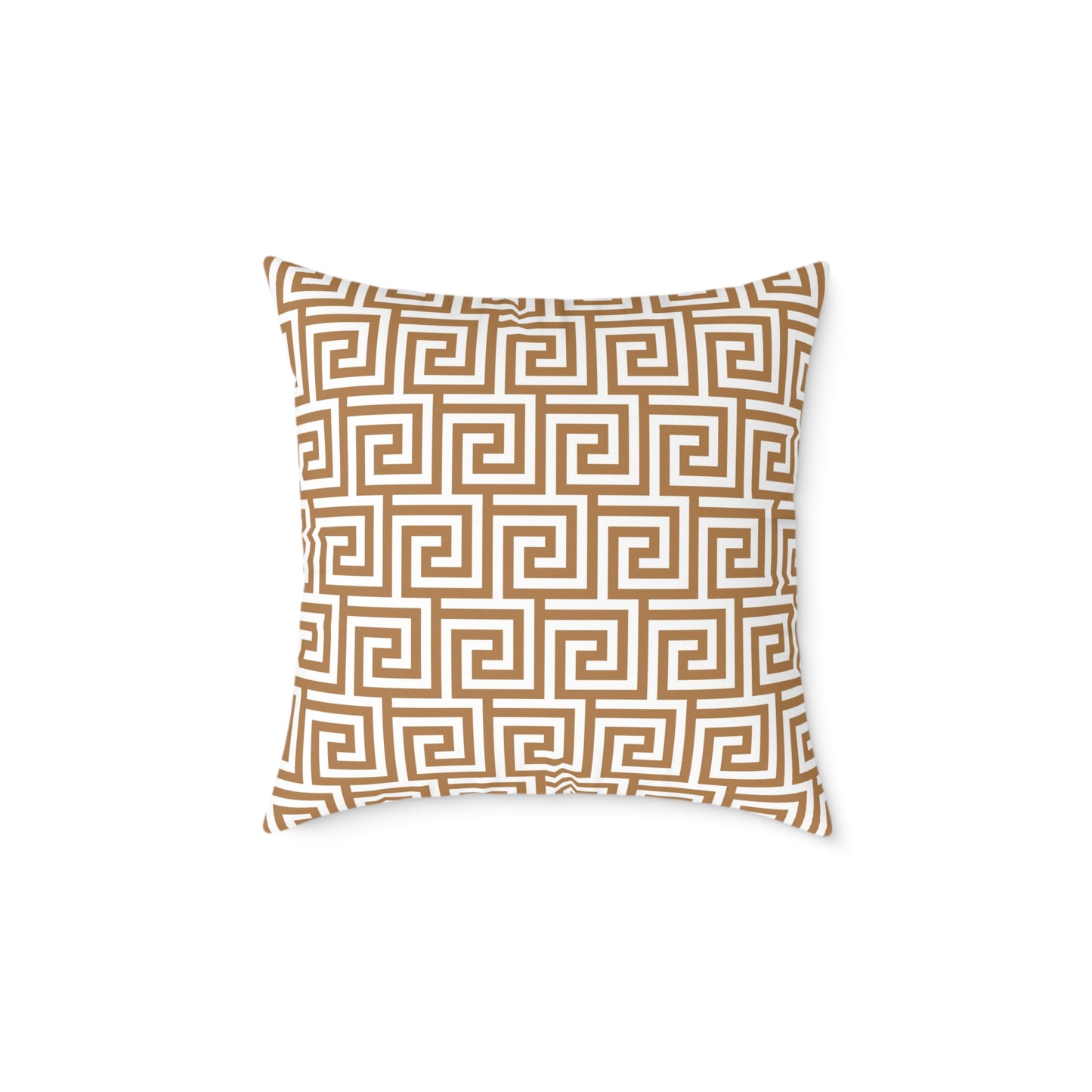 Greek Key Pattern Square Poly Canvas Pillow, Geometric Decorative Throw Pillow