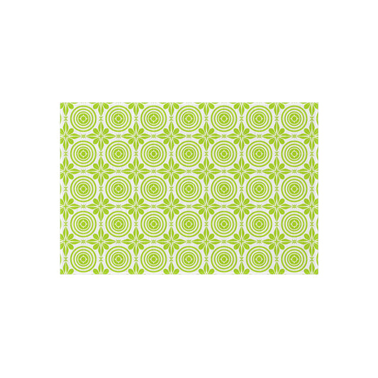 Vibrant Green and White Outdoor Rug, Decorative Patio Mat, Garden Floor Covering, Picnic Area Carpet, Stylish Outdoor Decor - LOLA VEGAS ART