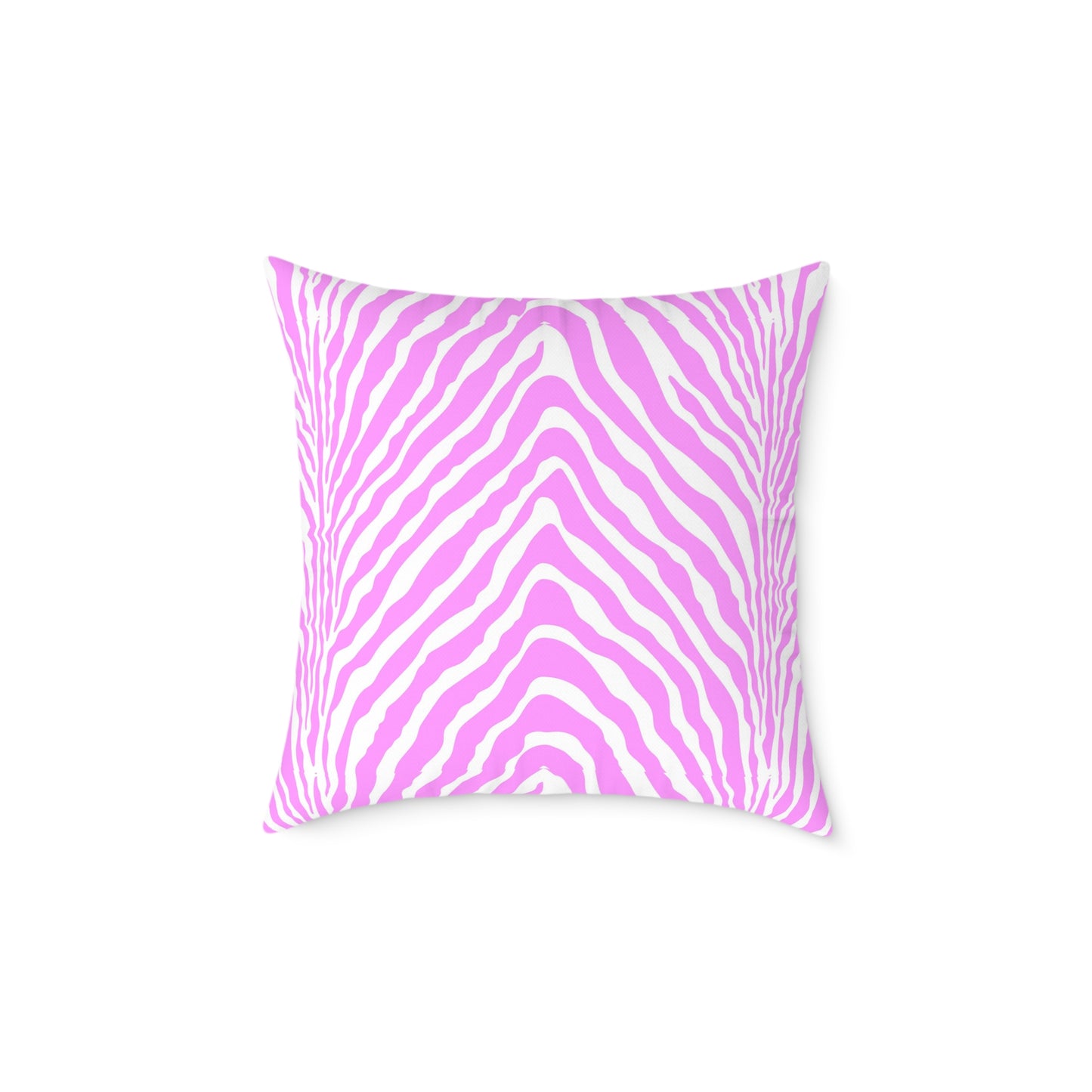 Pink White Zebra Stripe Square Pillow | Animal Print Home Decor