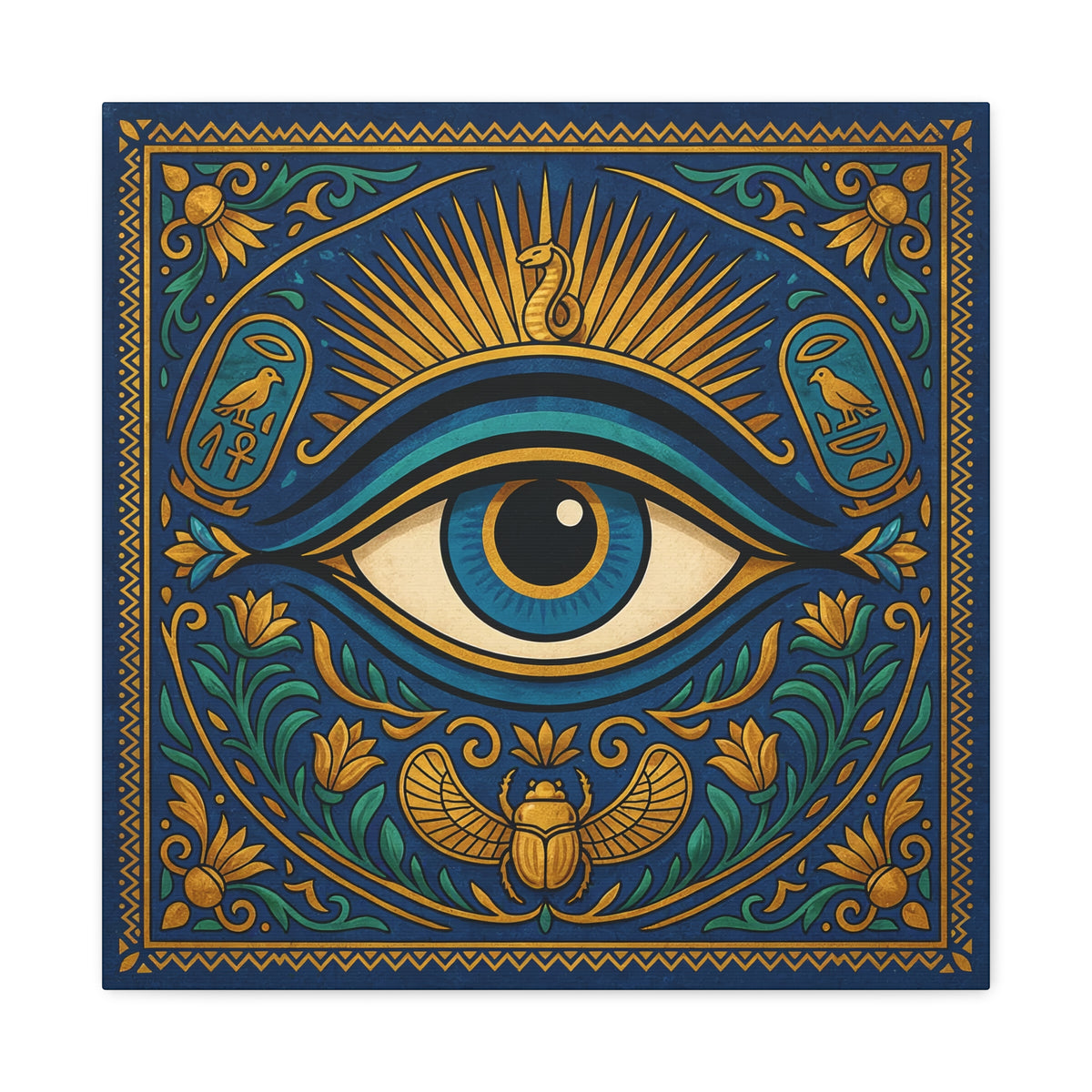 Eye of Horus Illustration Matte Canvas Egyptian Wall Art