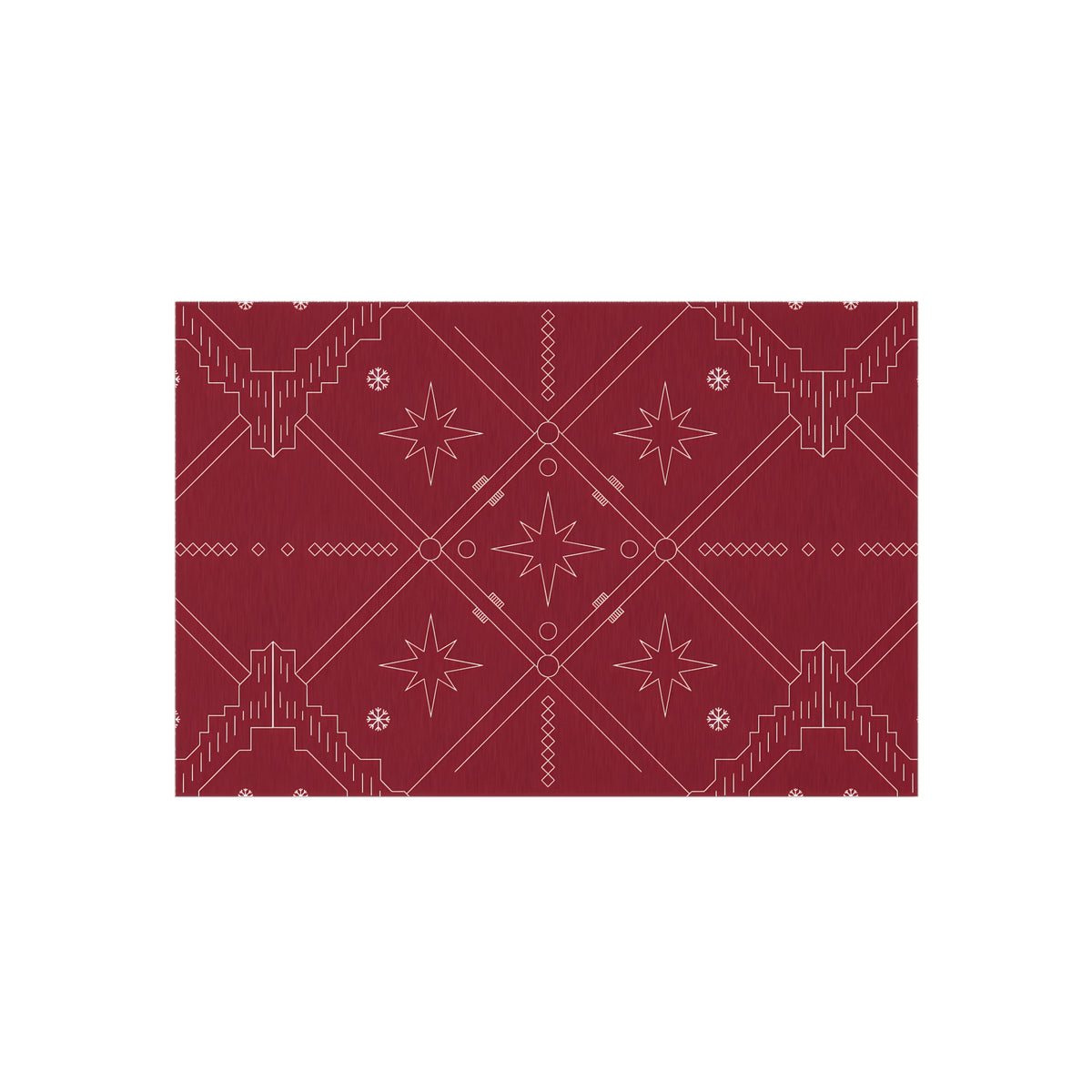 Geometric Star Pattern Outdoor Rug | Red Southwestern Patio Mat