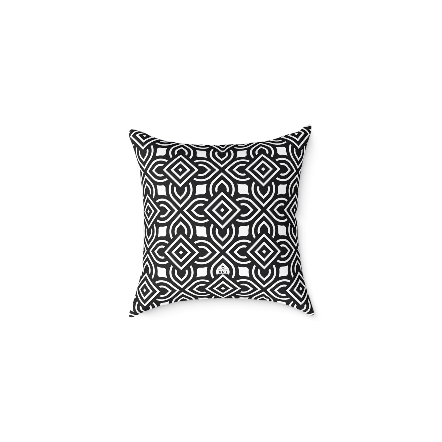 Black White Geometric Pattern Square Pillow | Modern Home Decor, Black and White Accent Cushion, Gift for Homeowners, Cozy Throw Pillow