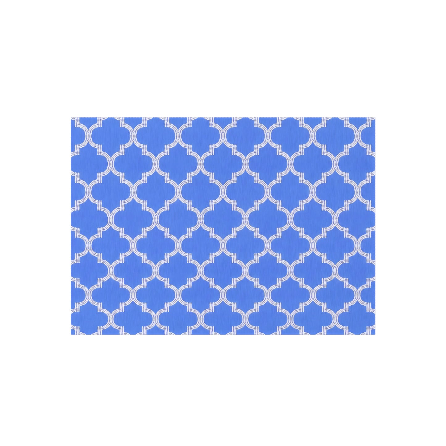 Blue Periwinkle Moroccan Trellis Outdoor/Indoor Rug | Geometric Patio Mat
