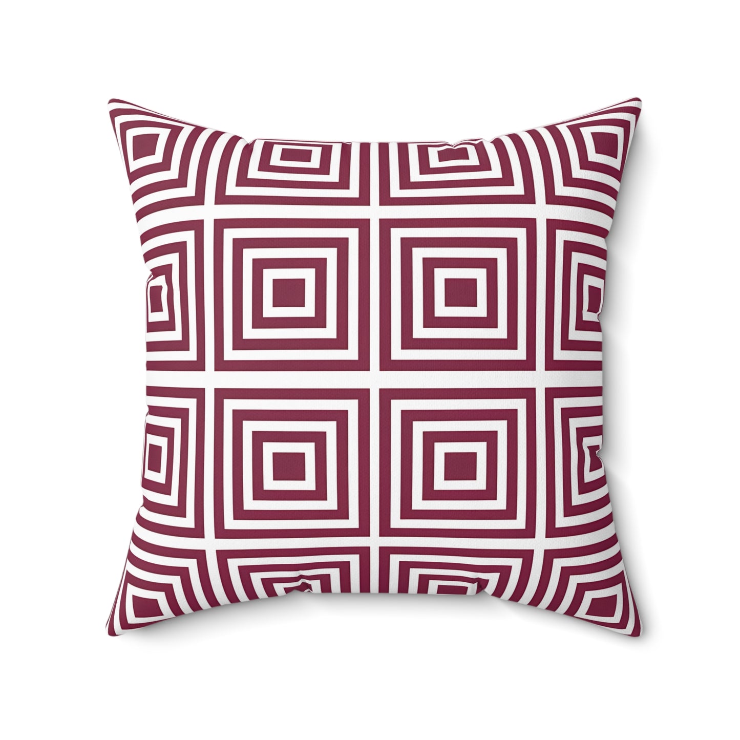Burgundy Stylish Geometric Square Pillow | Modern Decor, Home Cushion, Living Room Accent, Gift for Her, Boho Pillows