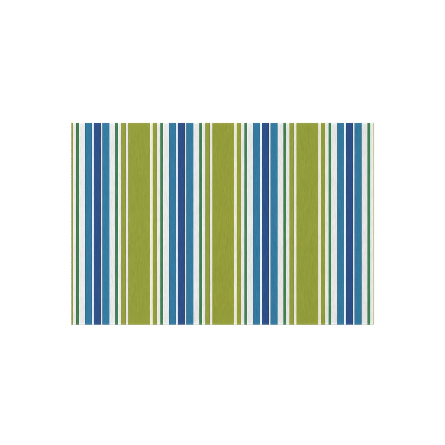 Blue Green White Striped Outdoor Rug | Outdoor Rug