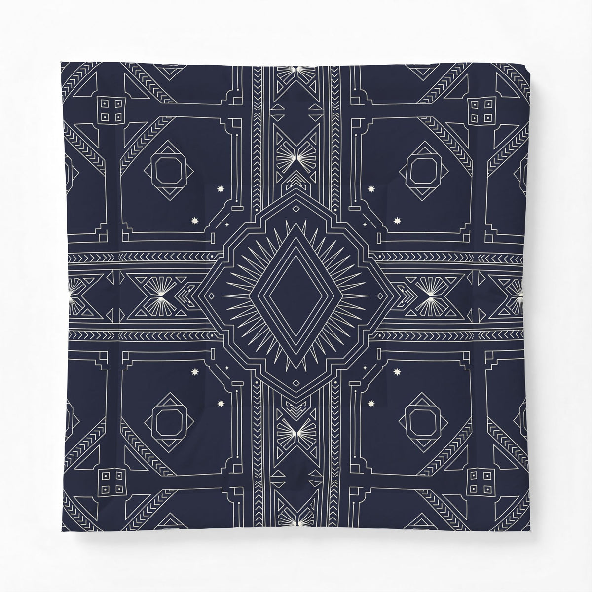 Geometric Navajo Pattern Cotton Comforter | Navy Tribal Diamond Design