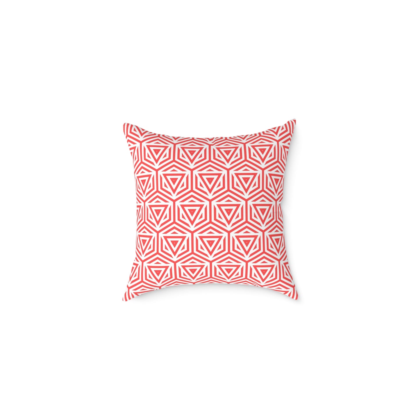 Geometric Coral Tile Pattern Pillow Square Throw Pillow Modern Home Decor
