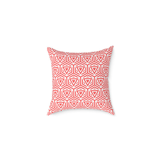 Geometric Coral Tile Pattern Pillow Square Throw Pillow Modern Home Decor